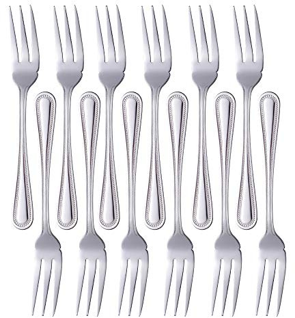 Ensemble de 12 fourchettes à poisson, Buyer Star argenterie en acier inoxydable 18/0 pour la cuisine à domicile et le restaurant, miroir élégant poli (argent)