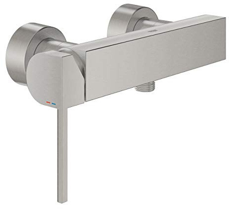 GROHE Plus | Badarmatur - Brausebatterie,mit Temperaturbegrenzer| Wandmontage | supersteel | 33577DC3