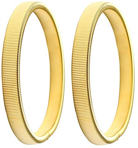 1 Pair Shirt Sleeve Garters, Elastic Armbands for Men Women, Gold
