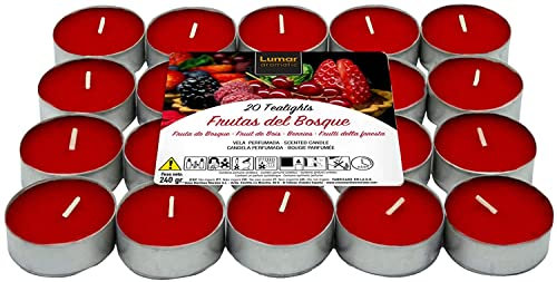 Lumar Aromatic Candele da tè aromatiche (Frutti Rossi Confezione da 20 Candele)