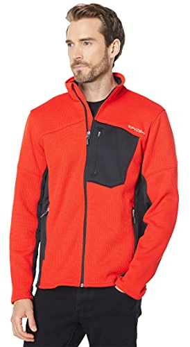 Spyder Herren Bandit Midlayer Jacke mit durchgehendem Reißverschluss Fleecejacke, Volcano Schwarz, Large