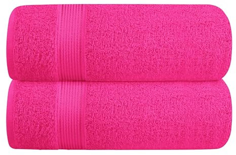 GLAMBURG Baumwolle 2er-Pack Oversized Badetuch-Set 70 x 140 cm, große Badetücher, Ultra saugfähig, kompakt, schnell trocknend und leicht, Heiße