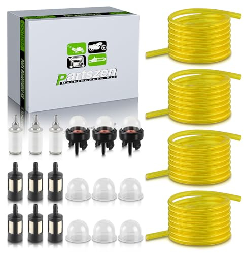 partszen 20 Feet Petrol Fuel Line Hose Tube Fit for Common Small Engine Chainsaw with Snap in Primer Bulb Primer Pouland Bulb Fuel Filter