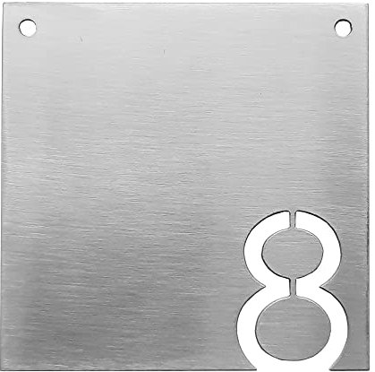 GUIZZO Creart - Numero Civico Esterno in Acciaio Inox, Targa Personalizzata con Numero Inciso e Design Moderno, Targhetta Porta Ingresso Personalizzata Resistente contro Intemperie e Usura, 12x12 cm