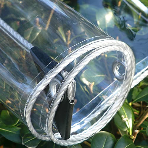Bâche Transparente, 0,35mm PVC Clair Bâche Étanche avec des Oeillets, Extérieur Belvédère Rideau Anti-Pluie, Jardinage Couvert Végétal (Color : Clear, Size : 2.2x2.8m)