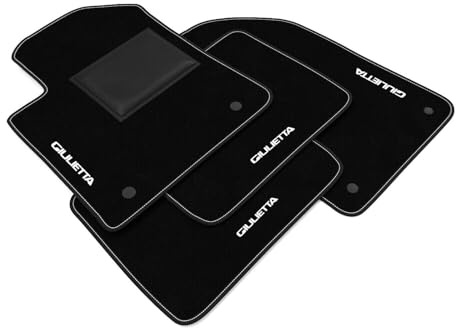 DHCarMats | Alfombrillas de Auto para Alfa Romeo Giulietta Desde 2016 Bordado | Alfombras de Auto Alfombra Compatible | Interior del Habitáculo - Conjunto de Alfombrillas para el Coche