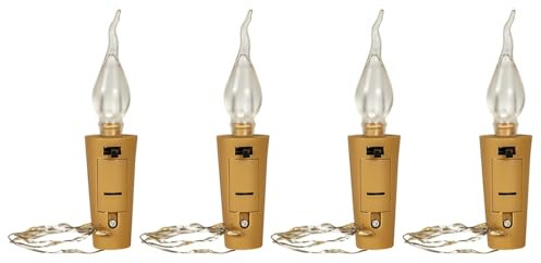 DONGKER Flaschenlicht mit Korken, 4 Stück Micro LED Flaschen Lichterkette Batterie, Weinflasche Lichter mit Kork für Startseite Küche, Hochzeit, Halloween, Weihnachten, Partei Decor