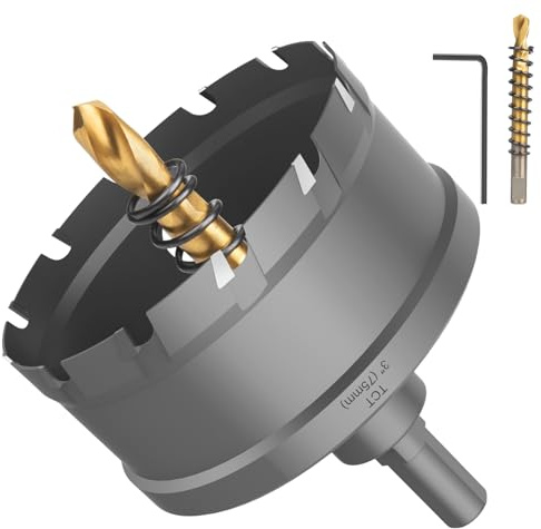 75mm Lochsäge Hartmetall-Bohrer Lytool Metall Lochsäge Bohrkrone | TCT-Bohrer-Lochsägen ideal für Löchern in Löchern in Edelstahl, Eisen, Aluminium, Blech, Kunststoff