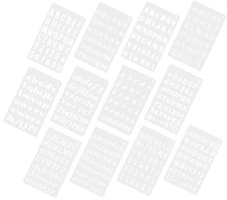 CORHAD 12blätter Kunststoff Schablonen Zum Malen Von Alphabet Buchstaben Schablonen Für Alphabet Wandkunstbedarf Bastelplastik Zahlenschablonen Zum Bemalen Malschablonen