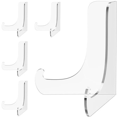 5 Stück Acryl Kartenständer, Transparenter Tellerständer, Mini-Staffeleiständer, Rutschfester Aufsteller für Sammelkarten, Grußkarten, Bilderrahmen, Münzen und Medaillen Display (7.5cm)