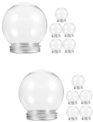 OFFSCH Schneekugel Waschbär 12 STK Transparente Schneeballflasche Leere Schneekugeln DIY Plastik Schneekugel Bastel Materialien Kunsthandwerk Zur Herstellung Einer Leere DIY Schneekugel Flocken