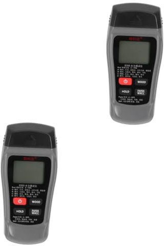 HOMSFOU 2 Pezzi Igrometro Per Tester Di Umidità Del Legno Rilevamento Misuratore Di Umidità Per Piante Parete Misurazione Misuratore Di Umidita Misuratore Di Umidità Per Muro Plastica Grey