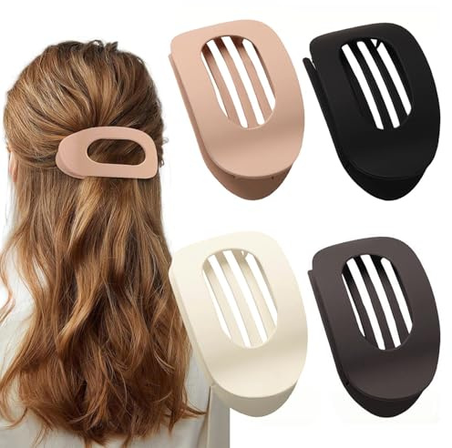 4 Piezas Pinzas Pelo Mujer, Pinzas para el pelo Planas, Pinzas Laterales de Sujeción Fuerte para Cabello Fino y Grueso