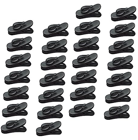 NUOBESTY 100pcs Black Plastic Rotating Headset Clips Multipurpose Cable Clamps Fits Horizontal Surfaces Earphone Wire Holder for Organized Electronics Accessories