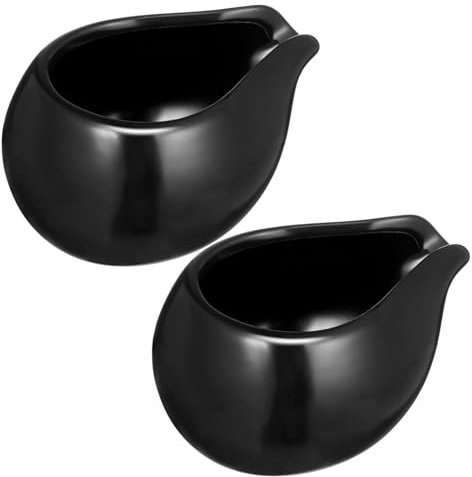 GALPADA 2pièces Pichet à Lait Céramique Noir Jugs Sauce Et Café Multifonction Pour Miel Steak Et Condiments Résistant Et Facile à Nettoyer Usage Domestique Et Restaurant