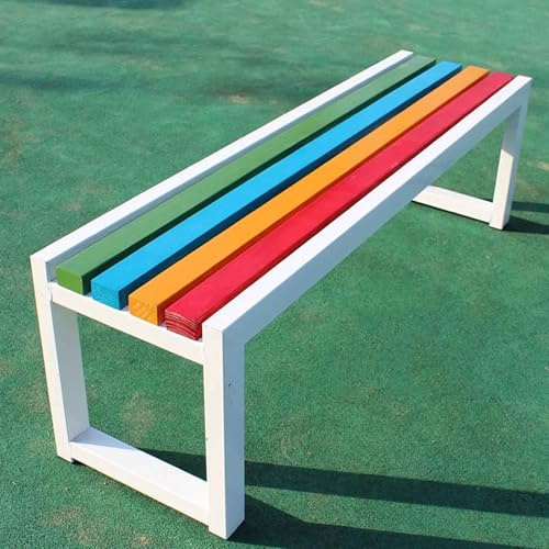 Generisch Balkon Bank 80cm Breit Gartenbank Sitzbank Wetterfest 2-4 Sitzer Parkbank Metallrahmen Ohne Lehne Für Garten Terrasse Balkon Drinnen Und Draußen(Weiß,120x40x45cm)