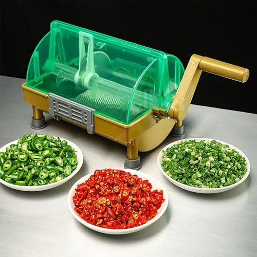 Hachoir à oignons et piments Manuel, Coupe-Spirale en Acier Inoxydable, Facile et économique, Haute efficacité, Permet de hacher des oignons Verts, des oignons Verts, des oignons Nouveaux, des Poire