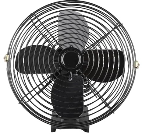 Focket Ventilatore cantiere senza fili, ventilatore elettrico portatile alimentato a batteria 50 W, 8 pollici, con 4 pale in metallo per campeggio, officine, uffici,