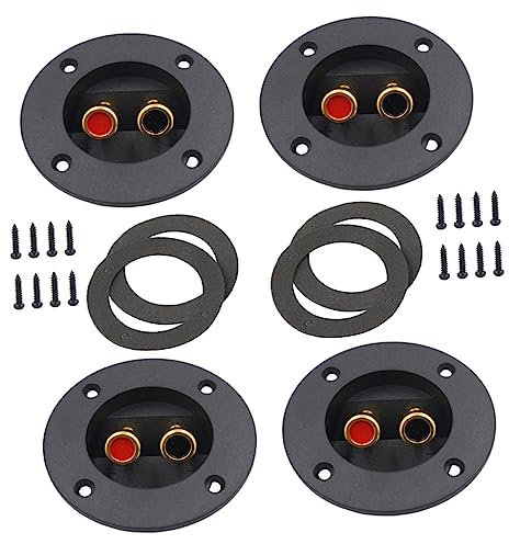 DIYEAH Connettore Terminale Altoparlanti a Molla 3.1 4 Pezzi, Morsettiera per Casse Acustiche e Subwoofer, Kit Fai da Te per Impianti Audio Domestici, Collegamento Sicuro Viti, Nero