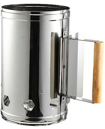 Toyvian Grillanzünder Outdoor Holzkohle Anzündkamin Metall Mit Holzgriff Wärmeschutz Schnellstart Für BBQ Grill