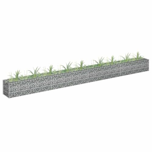 HaoChrymec Jardinière Surélevée with Acier Galvanisé, Design Cage en Métal, Panier à Pierre, Parterre Surélevé en Gabion, Jardinière à Gabion, 360 x 30 x 30 cm