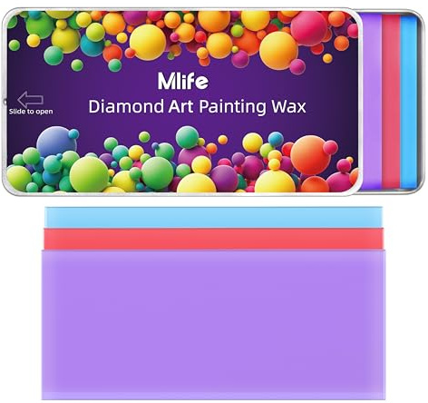 Mlife 3pc Diamant Painting Wachs Set mit Slide Storage Box, Diamond Painting Zubehör Werkzeuge