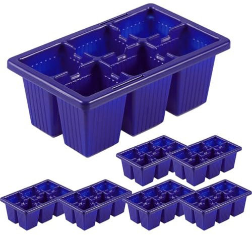 BAZEITFLOW 10 Pezzi Vassoio Germinazione Semi Celle per Vassoio in Plastica Resistente e Leggera Semenzaio Giardino con Design Ventilata per Piantine e Sprouting Varie
