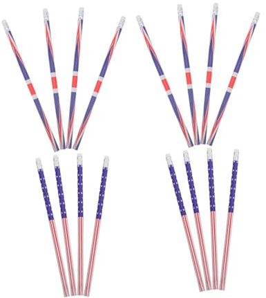 SUPVOX 24 Lápices de Madera con Banderas de Uu y Reino Unido Lápices Patrióticos para Material Escolar y Oficina y Fiestas Tamaño Mini Estudiantes