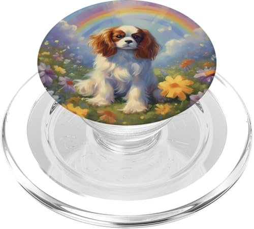 Cavalier King Charles Rainbow Bridge commémoratif coloré pour Chien PopSockets PopGrip pour MagSafe