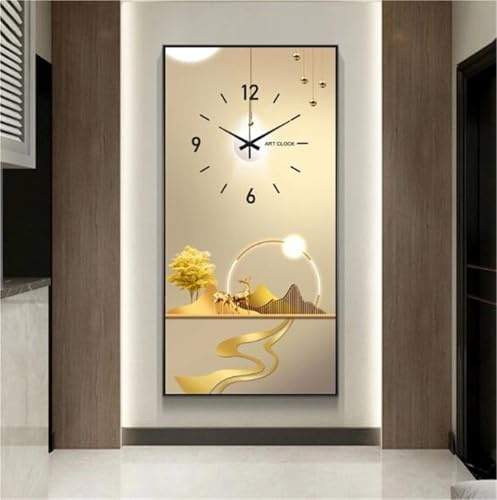 Coffret De Protection for Tableau Électrique avec Horloge, Panneau Électrique Décoratif Mural, Cache-disjoncteur Et Compteur Électrique, Peinture Décorative for La Maison(J,40x60cm)