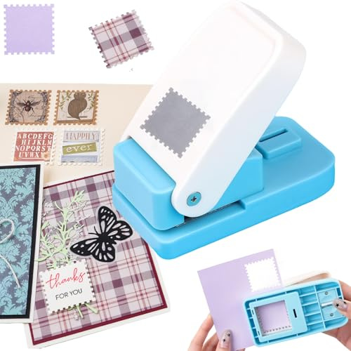Punzonatrice quadrata, 2,5 cm, perforatrice per francobolli, perforatrice a leva portatile, per lavori di carta, francobolli, punzonatrici per carta, punzonatrici per carta per progetti fai da te