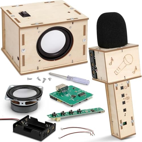 Stem Projects Karaoke Machine Toys for Boys Age 8-12 12-14 Science Kit | Building Own Bluetooth Speaker & Microphone DIY Electronics Kit for Kids 9-12 Boy Toys, Birthday Gift 8 9 10 11 13 Teen Girl
