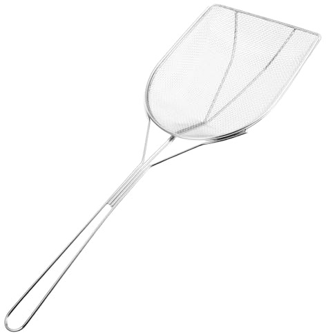 TOBBOMEY Colador de Aceite para Freidora de Acero Inoxidable, Espumadera Cuadrada Pequeña Malla Fina para Filtrar Restos de Grasa, Utensilio de Cocina para Freír y Cocina Doméstica