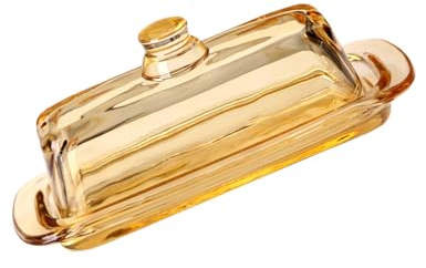 YANPINGJIA Burriera in vetro con coperchio per conservare il burro e servire snack, elegante utensile da cucina, coperchio in vetro