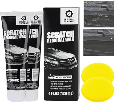 Auto Kratzer Entferner mit Schwämmen, Neu Kratzerentferner für Auto Autopolitur, Tiefen Kratzer Reparatur Creme, Car Scratch Remover, Autolack Reparatur Polieren Paste, Wasserfestes (2)