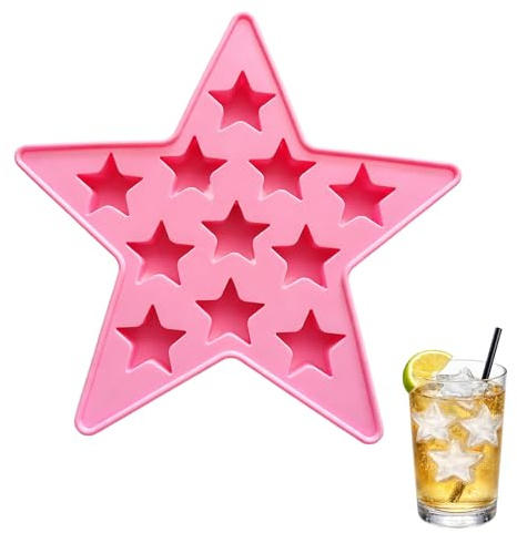 QIHAWN Star Shaped Silicone Ice Cube Tray, Release Mould for Home Bar Party | Food grade silicone star ice cube tray, non-stick easy release, stackable, for ice, chocolate, jelly & party drinks
