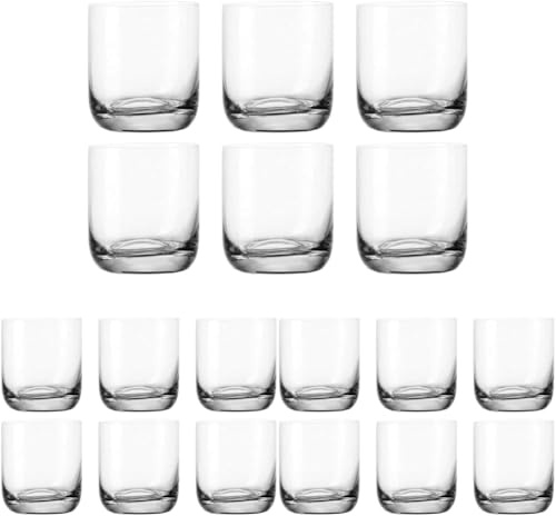 Leonardo Daily Trink-Gläser, 6er Set, spülmaschinenfeste Wasser-Gläser, geradlinige Glas-Becher, Getränke-Set, Saft-Gläser, klein, 320 ml, 063324 (Packung mit 3)