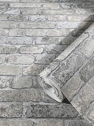 carta da parati 3D grigio mattone effetto pietra motivo rustico per camera da letto soggiorno carta da parati effetto pietra 10,05m x 0,53m 58411 marburg