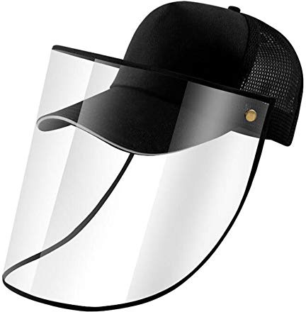 GEMSeven Protector Facial Ajustable Gorra con Visera Transparente Cara Completa Protección Extraíble Sombrero De Béisbol