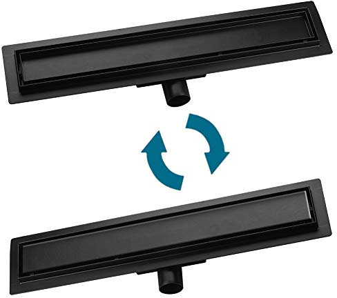 S SIENOC Duschrinne,50cm,2 in 1, Siphon mit Geruchsstop und Haarsieb Randablauf Befliesbar Edelstahl Ablaufrinne, Bodenablauf, Duschablauf sehr flach, Komplettset mit Bodenbefestigung