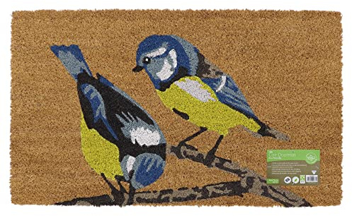 JVL Paillasson écologique en Fibre de Coco avec Envers en Latex, Oiseaux, Naturel, 45 x 75 cm Environ, 02-883