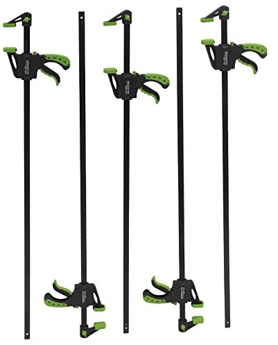 TrutzHolm 5x Einhandzwinge für z.B. Türrahmen 5er Set mit Soft-Grip-Griffen 60x900 mm