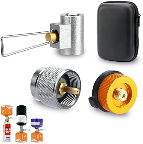 SAN LIKE 3PCS Camping Stove Gas Adapter Propane Isobutane Butane Refill Gas Adapters Set Propane to Butane Adapter Outdoor Camp Fuel Canister Adapter Conversion
