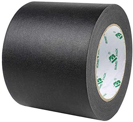 BOMEI PACK Malerkrepp Schwarzes 100mmx50m Medium Klebeband für Malerei, Beschriftung, DIY Basteln, Dekoration und Malerarbeiten