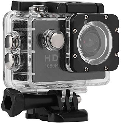 Cámara de Acción 1080P 30 Fps, Cámara Subacuática Ultra HD de 30 M / 98 Pies Cámara Impermeable de Gran Angular de 110 Grados, Pantalla de Visualización de 2.0 Pulgadas Soporte de