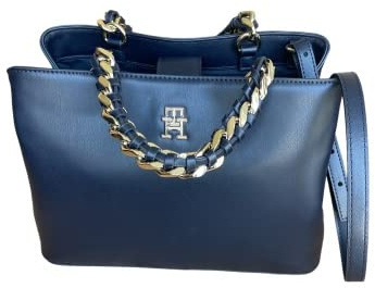 Tommy Hilfiger TH Feminine Medium Satchel Space Blue, Einheitsgröße