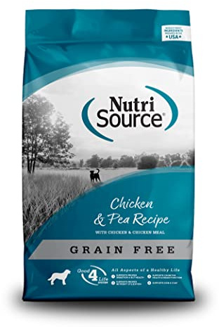 NutriSource Grain Free Dry Dog Food, Chicken and Peas, 26LB