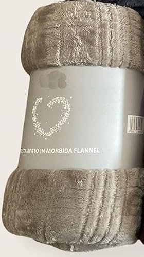 Corredocasa Plaid in Morbido e Caldo Pile Qualità Coral Raffinato Disponibile in Tinta Unita Made in Italy- Coperta Perfetta per Salone Divano Letto e Viaggio Morbida e Soffice Misura 160X210 (Beige)