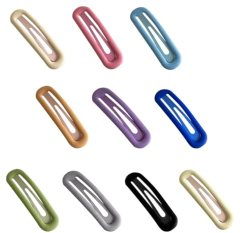 HZAOPZE 10 Metall Snap Haarspangen - Kein Schlupf, Große 6,8 cm, Bonbonfarbene, Süße und Elegante Haarspangen, 10 Farben