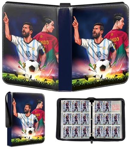 Großkapazität Fußballkarten Sammelalbum, 50 Seiten 900 Karten Wasserdichter Kartenbinder für Sport Sammelkarten, Sammelkarten Album mit Reißverschluss, Perfekt für Fußball Fan Sammlung 2026